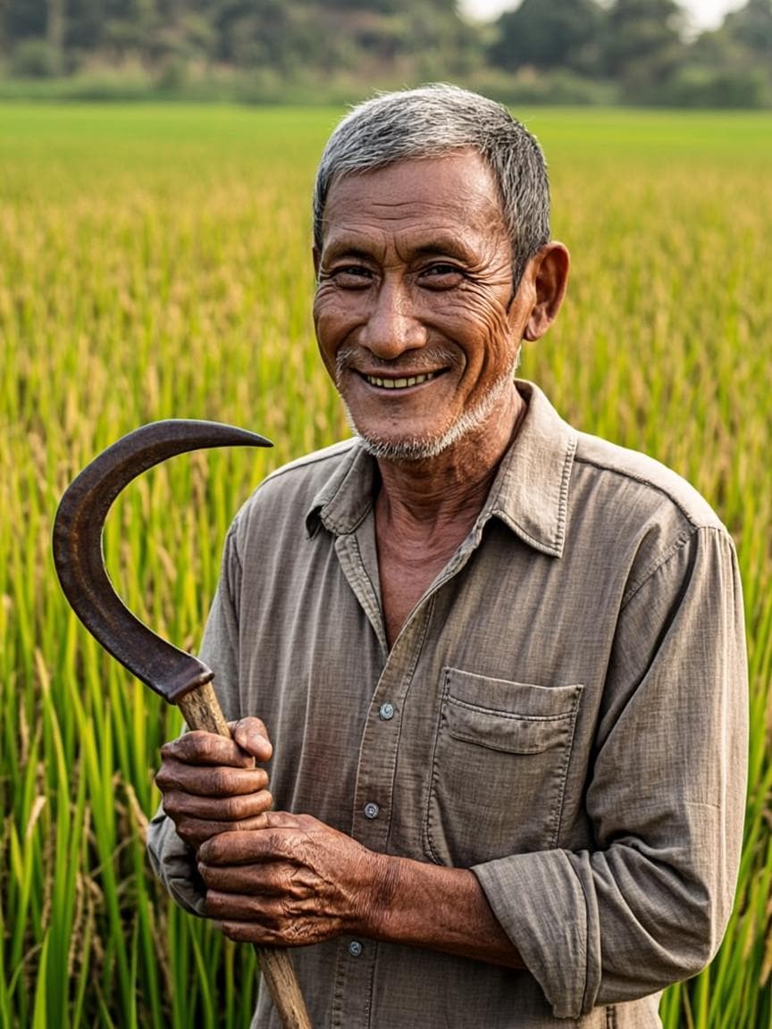 A Sri Lankan paddy farmer